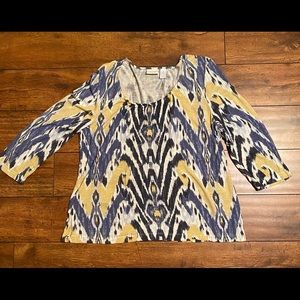 Chico’s Size 2, 3/4 length sleeves, scoop neck
